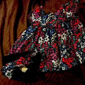 Janie and Jack floral dress blue red and white 0-3 Months